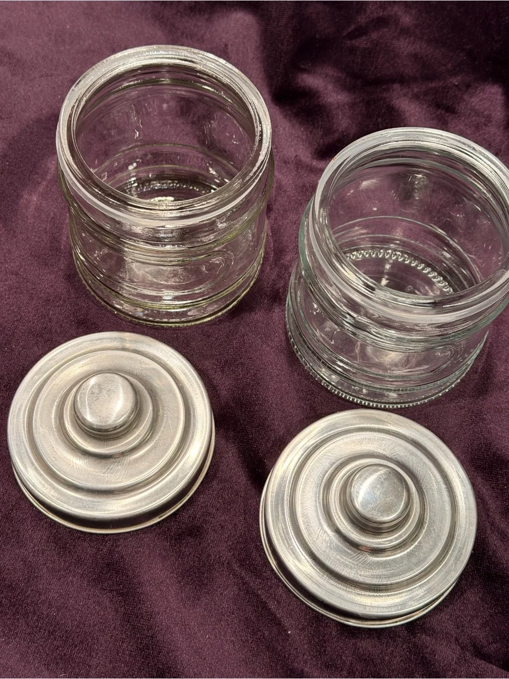 Source Unknown Clear Glass Pantry Jars with Silver Lids - Set of 3